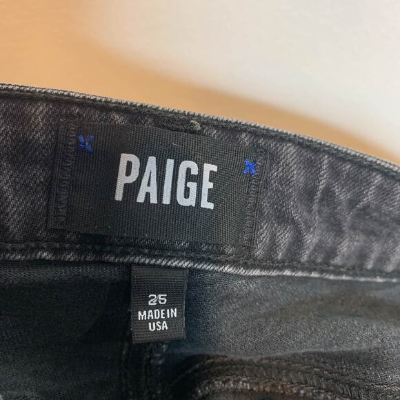 NWOT PAIGE Hoxton Straight Ankle frayed jeans Moonlight Fog whimsigoth 2774 - Picture 6 of 11